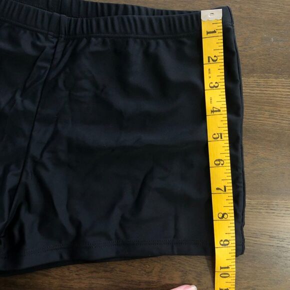 New Women's Black Boyshort Swimsuit Bathing Suit Bottom Swim Shorts Size Medium - Picture 5 of 8